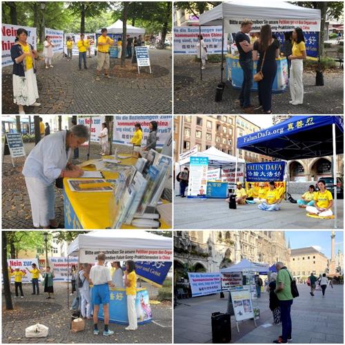 '图6：法轮功学员在霍亨索伦广场（Hohenzollernplatz）和玛琳广场（Marien Platz）举办活动。'