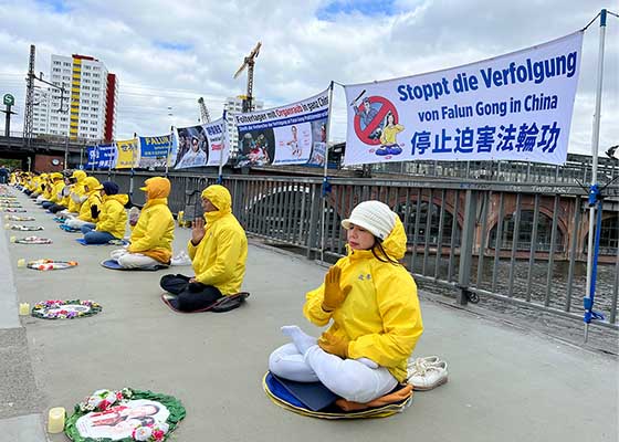 德国五城四·二五中使领馆前和平抗议